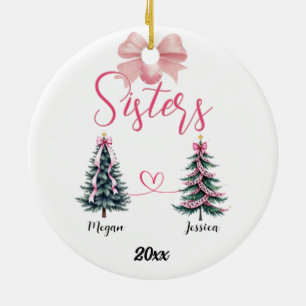 Zwei Schwestern Weihnachtsbaum mit Individuellen N Keramik Ornament