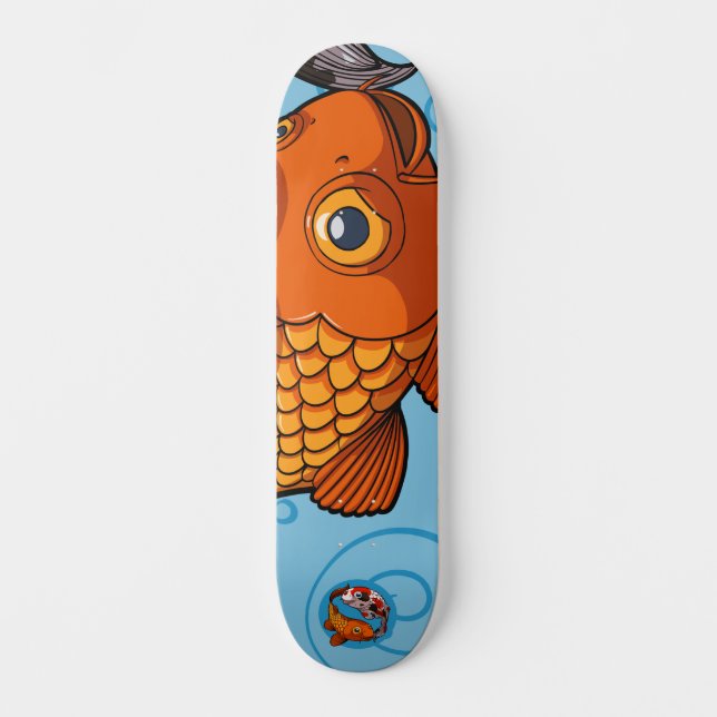 Zwei Schwimmfreunde Cartoon Koi Carp Skateboard (Vorderseite)