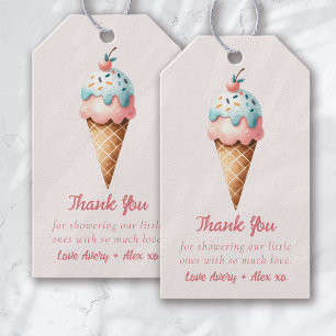 Zwei Scoops Ice Cream Twins Baby Dusche Vielen Dan Geschenkanhänger