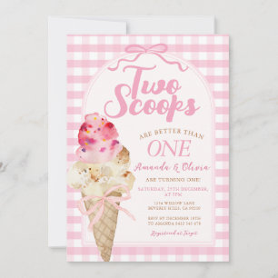 Zwei Scoops sind besser als eine Birthday Ice Crem Einladung