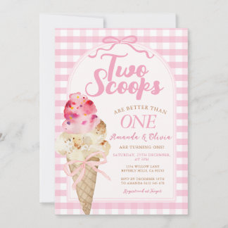 Zwei Scoops sind besser als eine Birthday Ice Crem Einladung