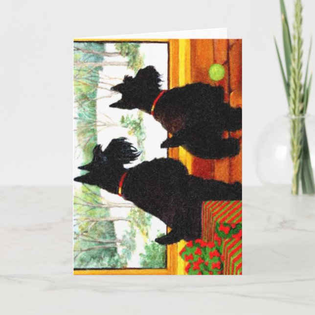 Zwei Scotty Hunde am Weihnachten (Vorderseite)