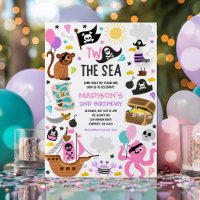 Zwei Sea Girl Pink Pirate 2. Geburtstag Party