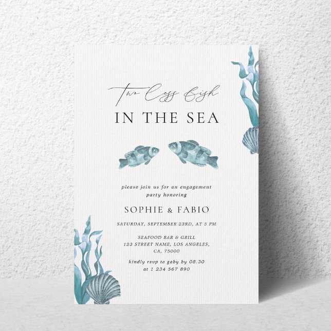 Zwei "Sea Monogram Engagement Party" für weniger F Einladung (Von Creator hochgeladen)