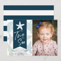 Zwei Sea Starfish Navy Blue 2. Geburtstag Foto