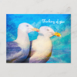 Zwei Seagulls Blue Sky Postkarte
