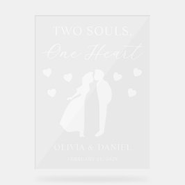Zwei Seelen, ein Herz - individuelle Hochzeit Acrylschild
