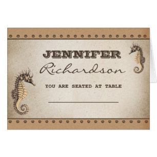 zwei Seepferde nautische Hochzeit Platzkarten