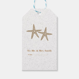 Zwei Seesterne Strand Brautparty Hochzeitsgeschenk Geschenkanhänger
