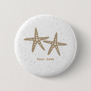 Zwei Seesterne Strand Ozean Geburtstags-Pin BUTTON