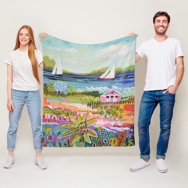 Zwei Segelboote und Hütte Fleecedecke (Beispiel)