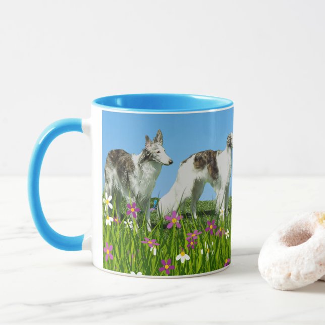 Zwei Seidenwindhunde Tasse (Mit Donut)