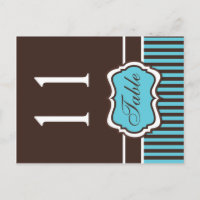 Zwei Seiten Aqua und braune Damaskus-Tischnummer