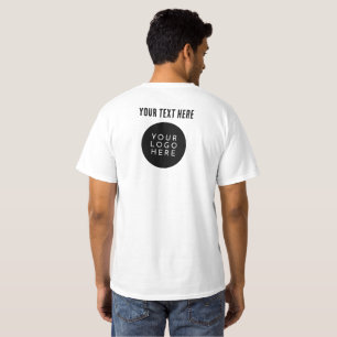 ZWEI SEITEN   Benutzerdefiniertes LOGO & TEXT Firm T-Shirt