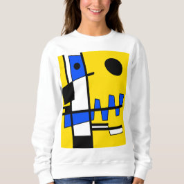 Zwei Seiten der Ethnizität Gelb Blau Schwarz-weiß Sweatshirt