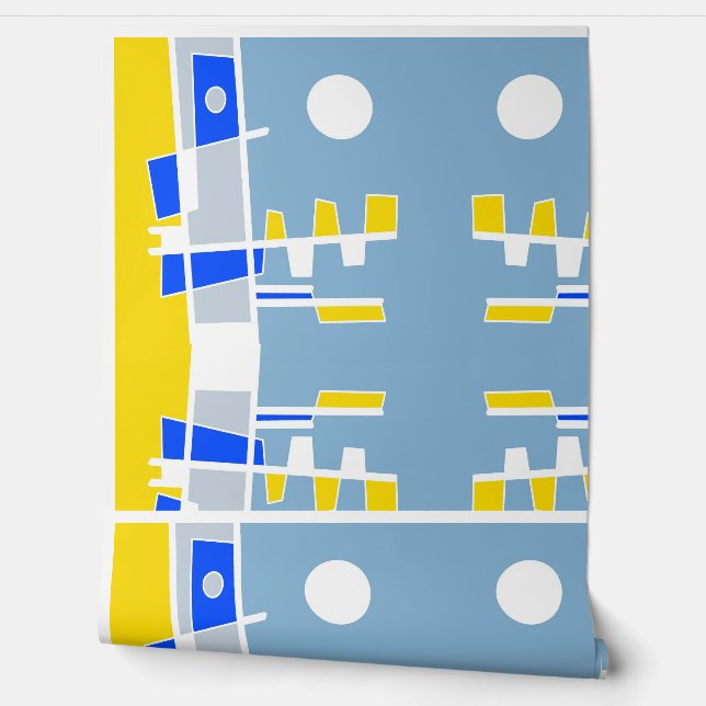 Zwei Seiten der Ethnizität Gelbblau-Himmel Tapete (Abrollen)