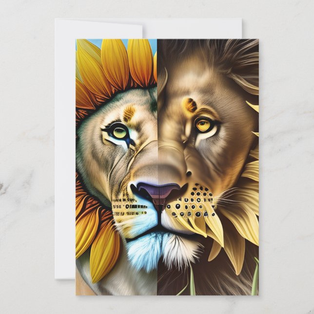 Zwei Seiten der Liebe-Triptychon Dankeskarte (Vorderseite)