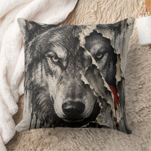 Zwei Seiten desselben Wolfes Kissen