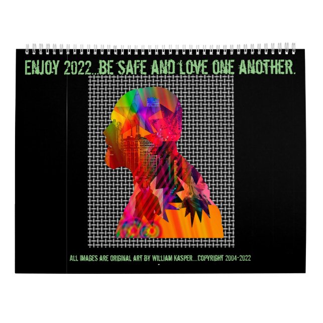 Zwei Seiten großer Kalender, weiß Kalender (Rückseite)