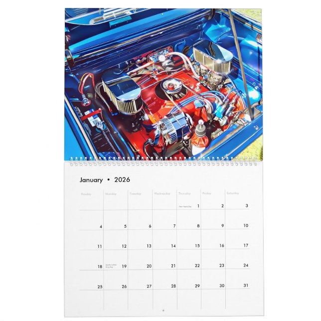 Zwei Seiten großer Korvare Kalender (Jan 2026)