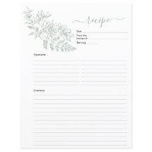 Zwei Seiten grüne Rezept-Seite für Binder