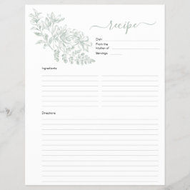 Zwei Seiten grüne Rezept-Seite für Binder