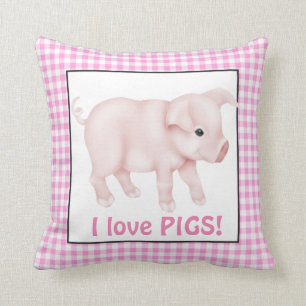 zwei Seiten I Liebe Schweine Cartoon Kissen werfen