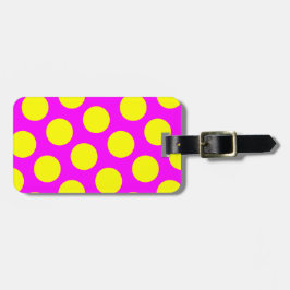 Zwei Seiten Magenta und Gelbe Polka Punkte Gepäckanhänger