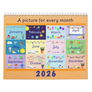 Zwei-Seiten-Mittlerer Schulkalender,  Kalender