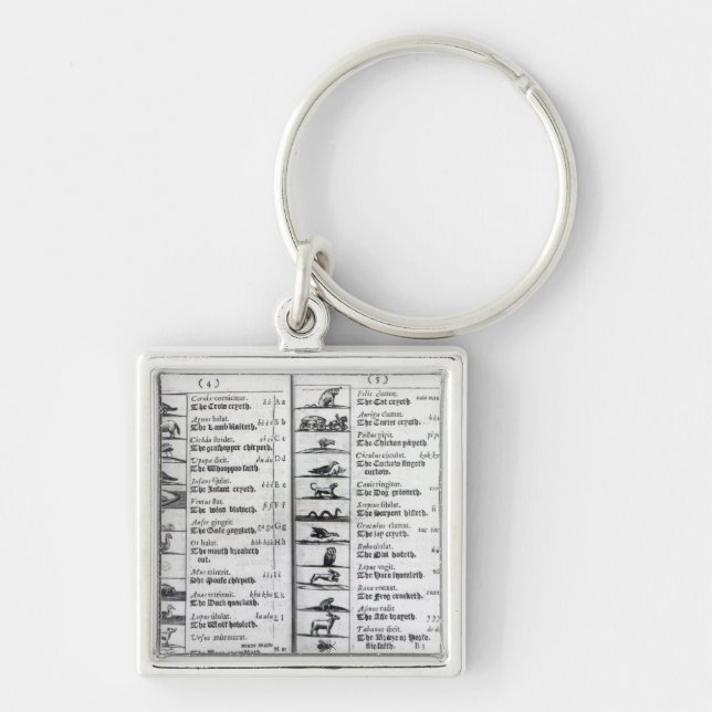 Zwei Seiten von 'Orbis Sensualium Pictus Schlüsselanhänger (Vorne)