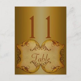 Zwei seitliche Bronze-Scrolls-Tischnummer Postkart Postkarte