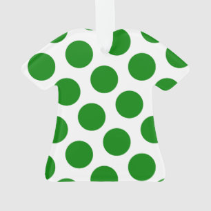 Zwei seitliche grüne und weiße Polka-Punkte Ornament