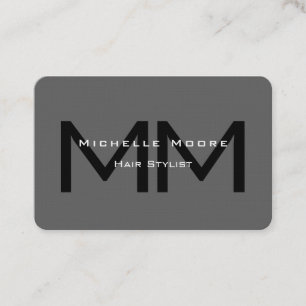 Zwei seitliche Mit Monogramm schwarz graue Euro Si Visitenkarte