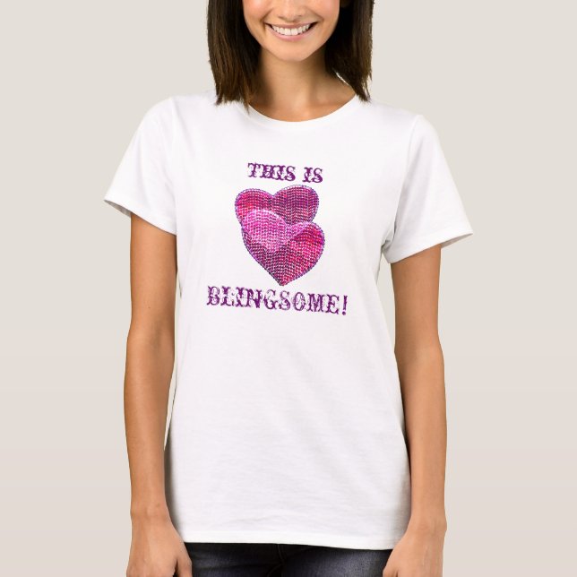 Zwei sequined herats blingsome T - Shirt (Vorderseite)