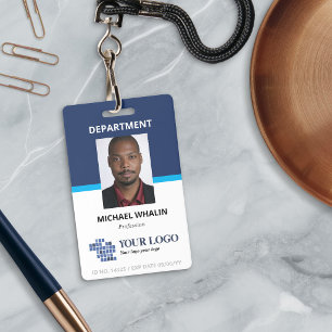 Zwei Shades Blau hinzufügen Logo und Foto Ausweis