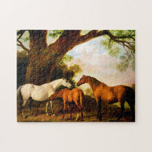 Zwei Shafto-Stuten und ein Fohlen von George Stubb Puzzle