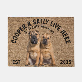 Zwei Shar Pei Personalisierter Hund Lover Fußmatte
