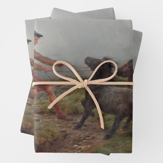 Zwei Shetland Ponies im schottischen Hochland Geschenkpapier Set (Beispiel)