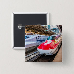 Zwei Shinkansen am Bahnhof Tokio Button