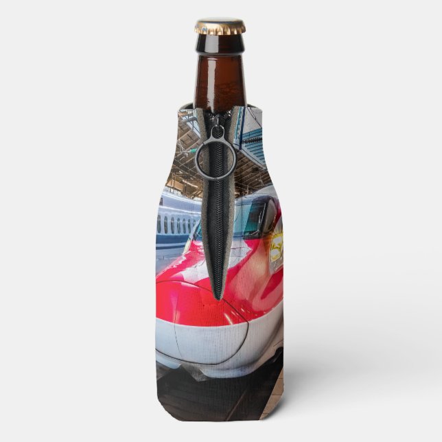 Zwei Shinkansen am Bahnhof Tokio Flaschenkühler (Flasche Rückseite)