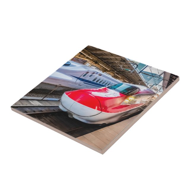 Zwei Shinkansen am Bahnhof Tokio Fliese (Seite)