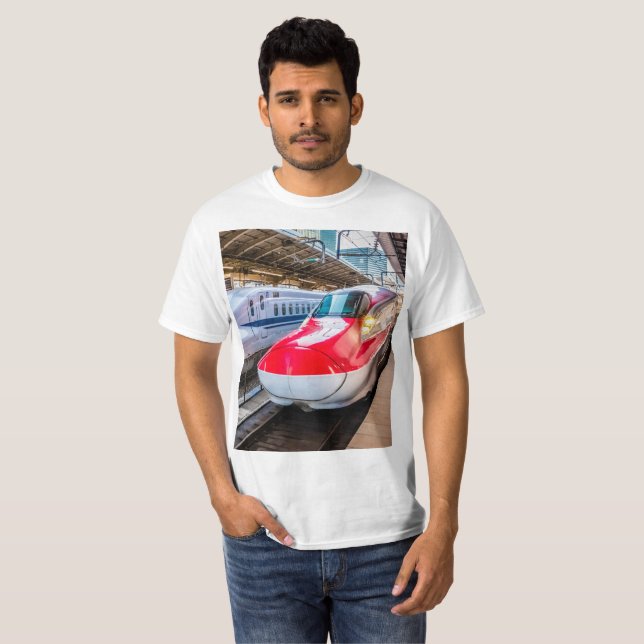 Zwei Shinkansen am Bahnhof Tokio T-Shirt (Vorne ganz)