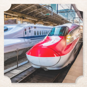 Zwei Shinkansen am Bahnhof Tokio Untersetzer