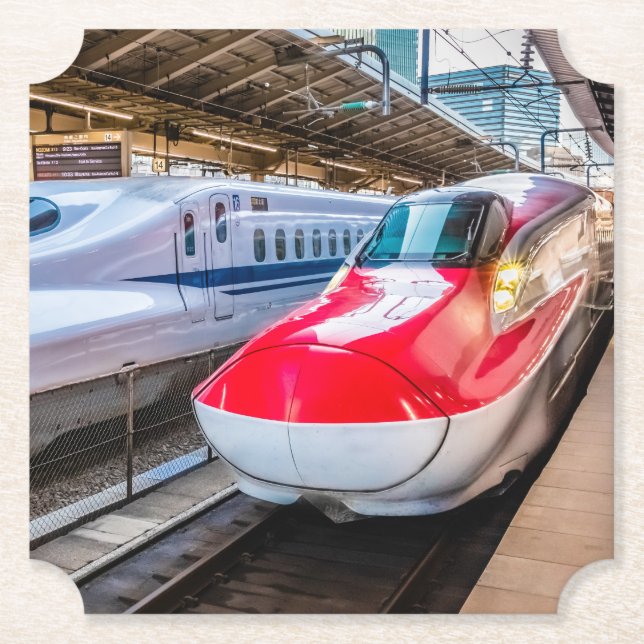 Zwei Shinkansen am Bahnhof Tokio Untersetzer (Vorderseite)