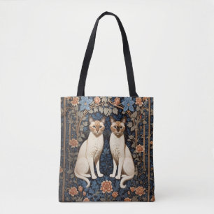 Zwei siamesische Katzen William Morris Inspiriert