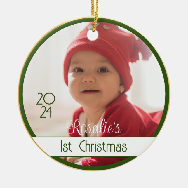 Zwei Sided Twins Baby's First Christmas Ornament (Vorne)
