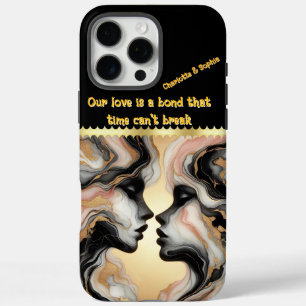 Zwei Silhouetten verschmelzen in Harmonie. iPhone 16 Pro Max Hülle