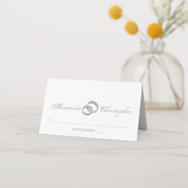 Zwei Silver Rings verflochten Platzkarte (Vorderseite)