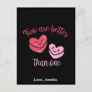 Zwei sind besser als ein Valentin Feiertagspostkarte
