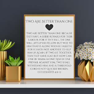 Zwei sind besser als einer. Prediger 4,9 Hochzeit Poster